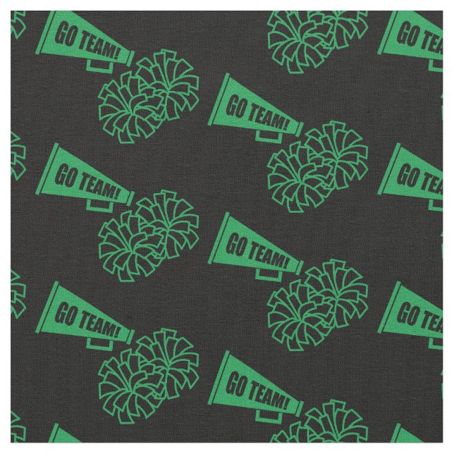 Cheerleader Team School Colors Green & Black Fabric (Close Up)