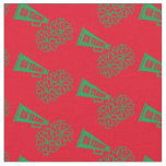 Cheerleader Team School Colors Green &amp; Red Fabric