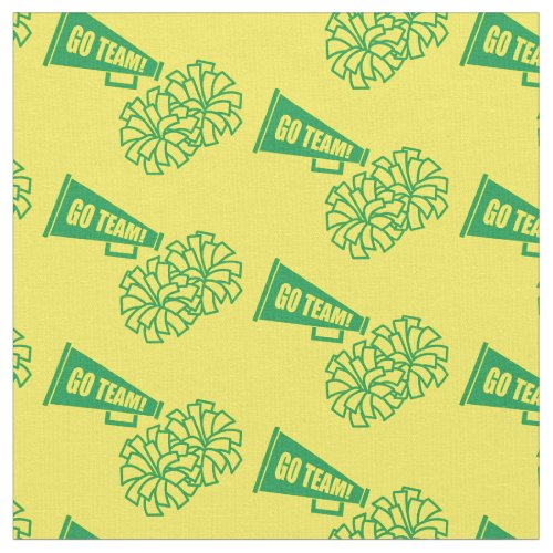 Cheerleader Team School Colors Green  Yellow Fabric