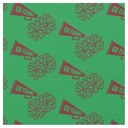 Cheerleader Team School Colors Maroon & Green Fabric