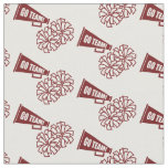 Cheerleader Team School Colors Maroon &amp; White Fabric