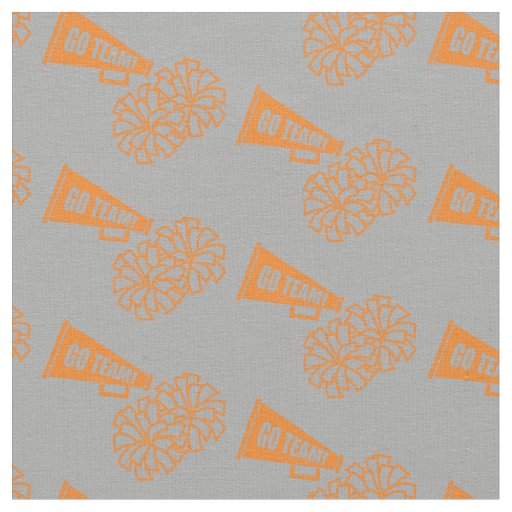 Cheerleader Team School Colors Orange & Grey Silve Fabric