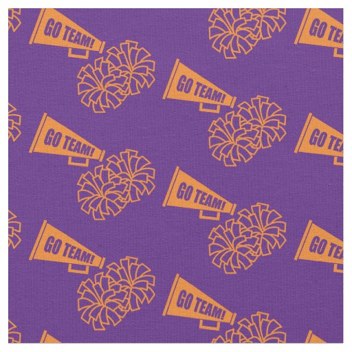 Cheerleader Team School Colors Orange & Purple Fabric