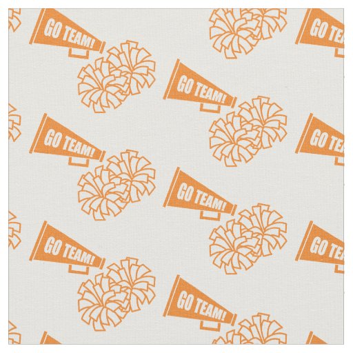 Cheerleader Team School Colors Orange & White Fabric