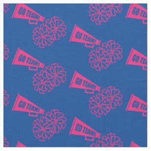 Cheerleader Team School Colors Pink & Blue Fabric