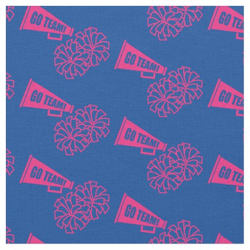 Cheerleader Team School Colors Pink & Blue Fabric