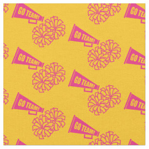 Cheerleader Team School Colors Pink & Gold Fabric