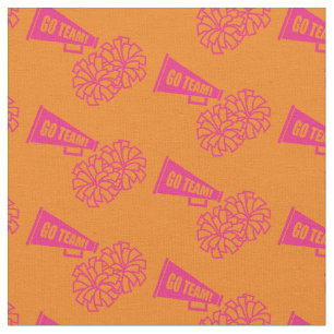 Cheerleader Team School Colors Pink & Orange Fabric