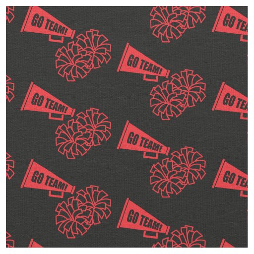 Cheerleader Team School Colors Red & Black Fabric