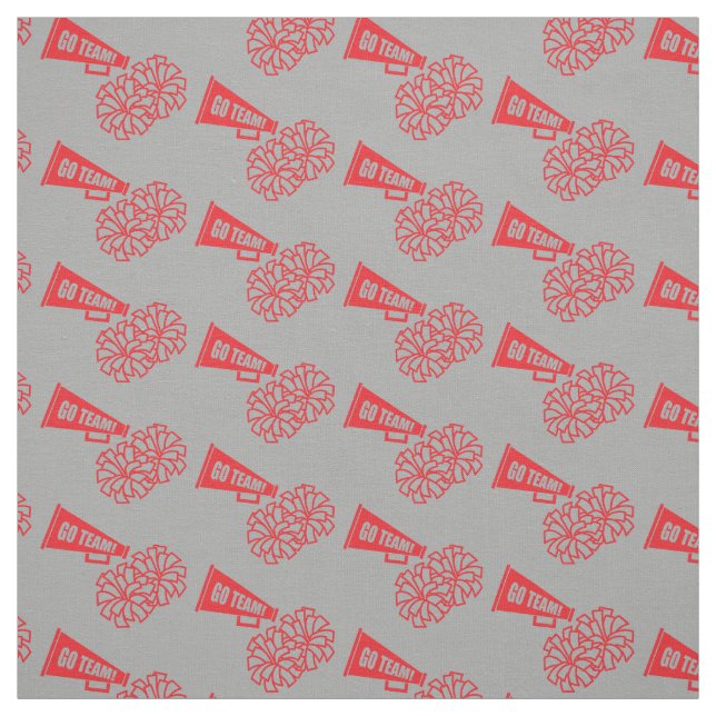 Cheerleader Team School Colors Red & Silver Grey Fabric (Swatch)