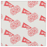 Cheerleader Team School Colors Red &amp; White Fabric