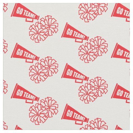 Cheerleader Team School Colors Red & White Fabric