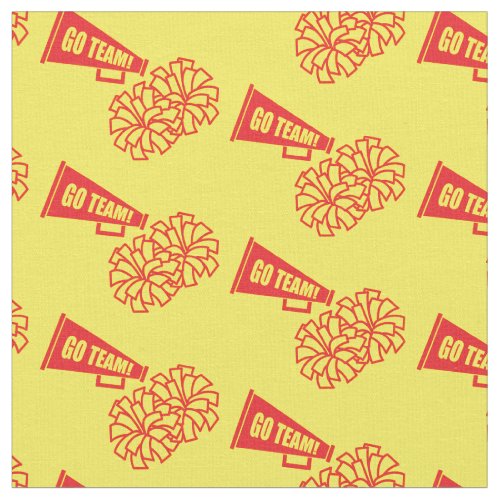 Cheerleader Team School Colors Red  Yellow Fabric