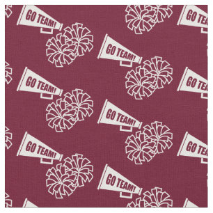 Cheerleader Team School Colors White & Maroon Fabric