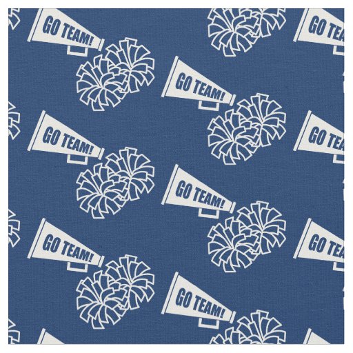 Cheerleader Team School Colors White & Navy Blue Fabric