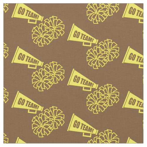 Cheerleader Team School Colors Yellow  Brown Fabric