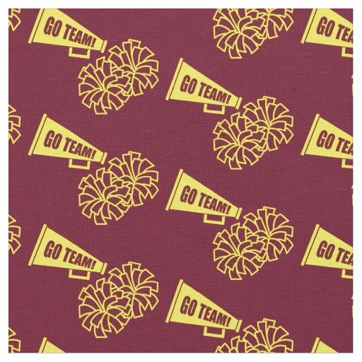 Cheerleader Team School Colors Yellow & Maroon Fabric