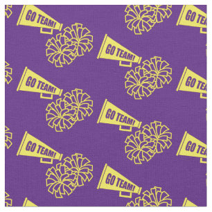 Cheerleader Team School Colors Yellow & Purple Fabric