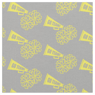 Cheerleader Team School Colors Yellow Silver Grey Fabric