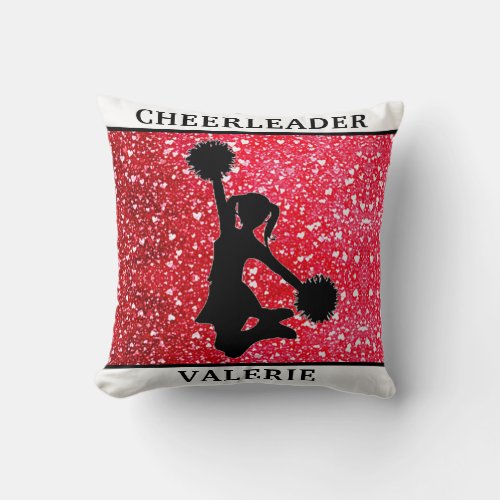 Cheerleader Throw Pillow with her name