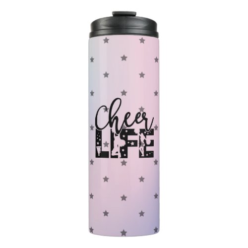 Cheerleader Typography Cute Ombre Gradient Pretty Thermal Tumbler