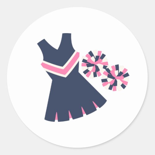 Cheerleader Uniform Classic Round Sticker