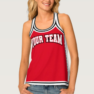 Cheerleader Uniform Shell Red Name Logo Photo Tank Top