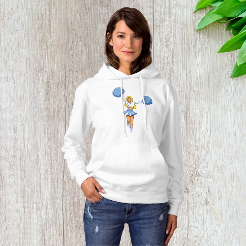 Cheerleader With Blue Pom Poms Hoodie