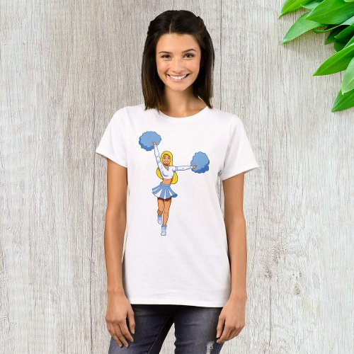 Cheerleader With Blue Pom Poms T_Shirt