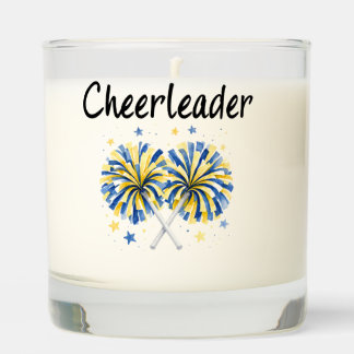 Cheerleader with Blue & Yellow Pom Poms Scented Candle