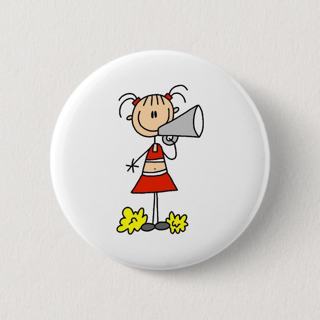 Cheerleader with Megaphone  Pinback Button (Front)