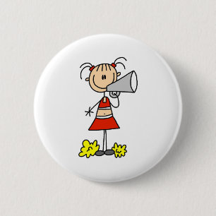 Cheerleader with Megaphone Pinback Button