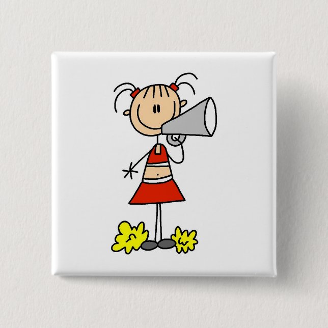 Cheerleader with Megaphone Tshirts and Gifts Pinback Button (Front)