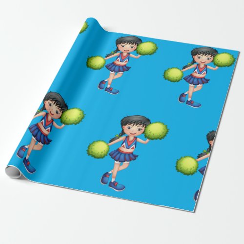 Cheerleader With Pompoms Wrapping Paper