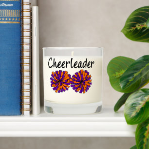 Cheerleader with Purple & Orange Pom Poms Scented Candle