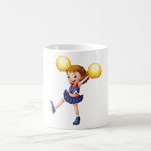 Cheerleader With Yellow Pom Poms Coffee Mug