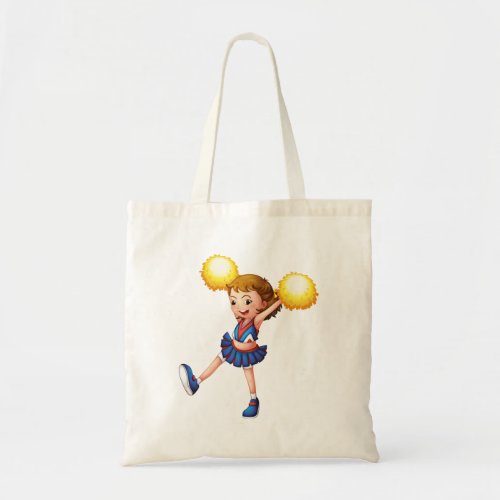 Cheerleader With Yellow Pom Poms Tote Bag