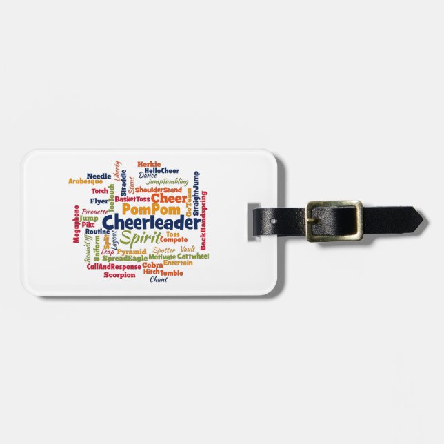 Cheerleader Word Cloud (Cheer Leader) Luggage Tag (Front Horizontal)