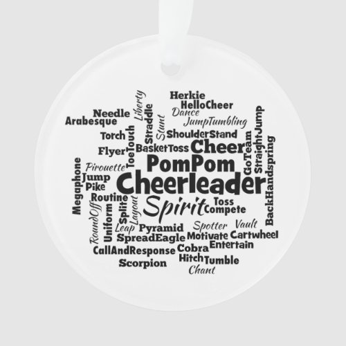 Cheerleader Word Cloud Ornament