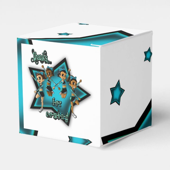 Cheerleaders Birthday Favor Boxes (Front Side)