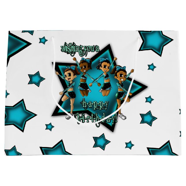 Cheerleaders Birthday Large Gift Bag (Front)