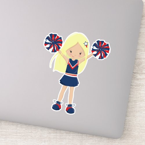 Cheerleaders Cheerleading Cute Girl Blonde Hair Sticker