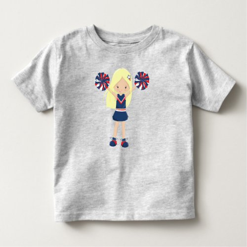 Cheerleaders Cheerleading Cute Girl Blonde Hair Toddler T_shirt