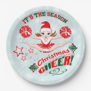Cheerleaders Christmas Cheer  Paper Plates