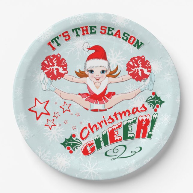 Cheerleaders Christmas Cheer  Paper Plates (Front)