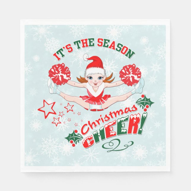 Cheerleaders Christmas Party Napkins (Front)
