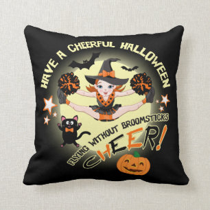 Cheerleader's Halloween Throw Pillow