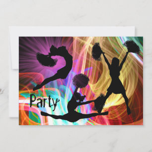 Cheerleaders in Electric Laser Show Invitation