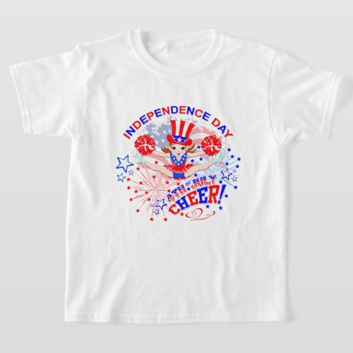 Cheerleaders Independence Day 4th July Cheer T_Shirt