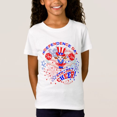 Cheerleaders Independence Day 4th July Cheer T_Shirt